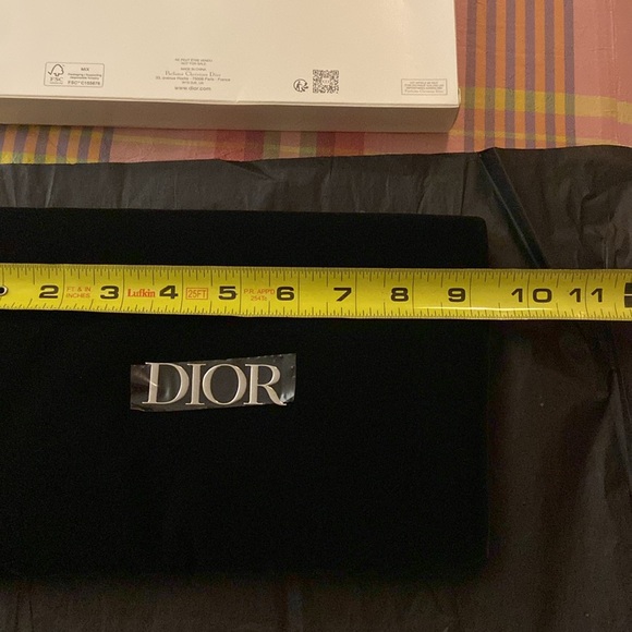 Dior black and silver velvet pouch - Picture 10 of 12
